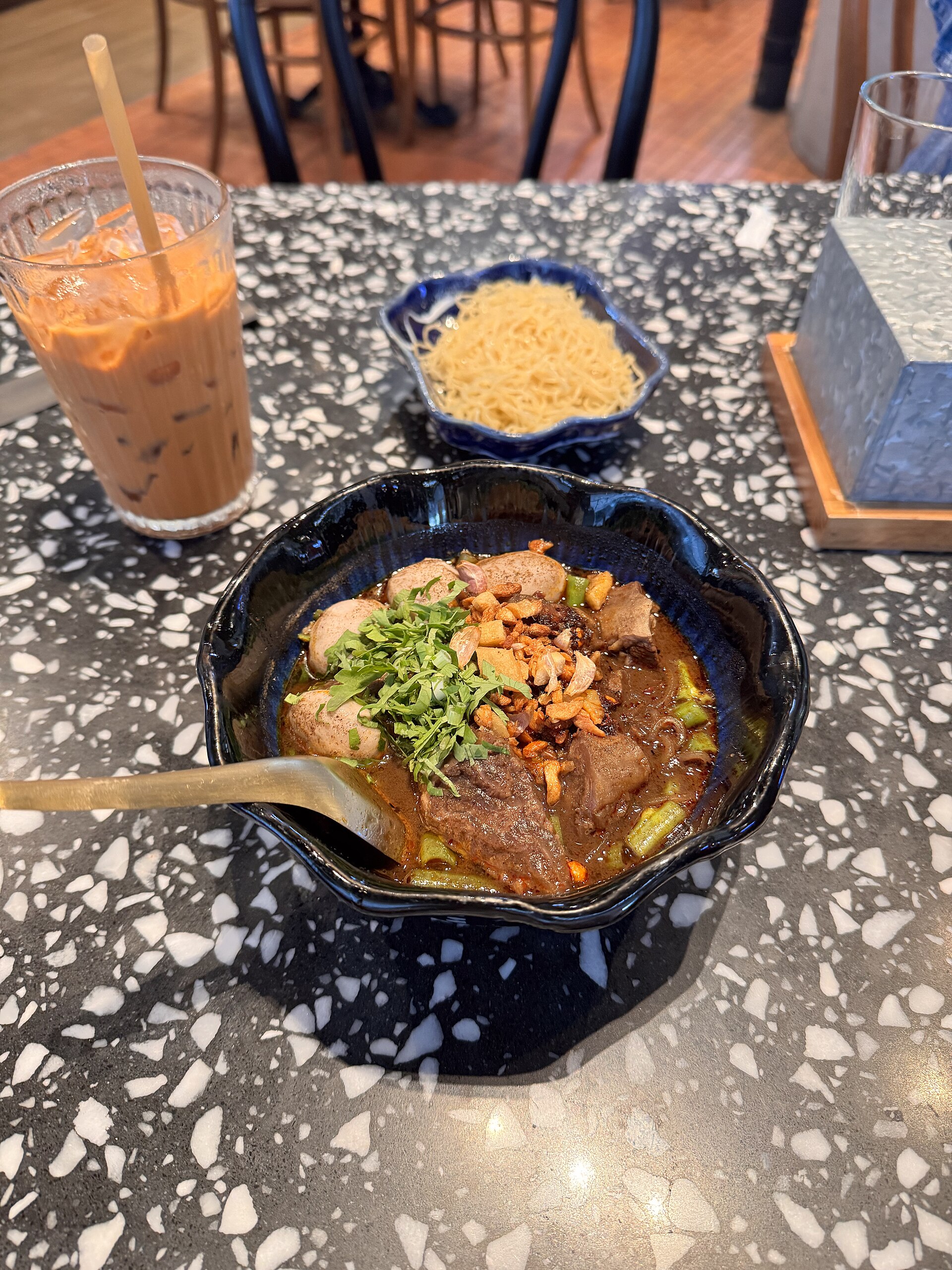 Five Boat-Noodle Cups in Ayutthaya